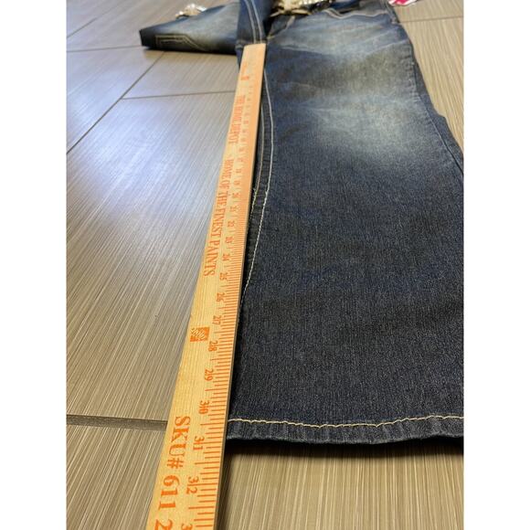 y2k grunge streetwear Angels bootcut jeans 14 high rise dark wash deadstock - Picture 2 of 11